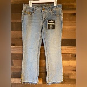 Squeeze Jeans‎ Blue Denim Vintage Flair Metal Nwt Y2K Women’s 11/12